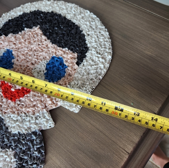 Vintage 1970s Melted Plastic Popcorn Blue Eyed Pilgrim Set Retro - Picture 13 of 17